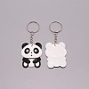 PVC Plastci Panda Keychain KEYC-WH0025-011-1