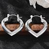 Heart 304 Stainless Steel Hoop Earrings for Women EJEW-A125-36S-2