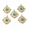 Vacuum Plating 201 Stainless Steel Natural Turquoise Pendants STAS-C064-VC891-1