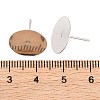 Non-Tarnish 304 Stainless Steel Flat Round Blank Peg Stud Earring Settings STAS-R073-06K-2