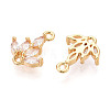 Brass Pave Clear Cubic Zirconia Connector Charms KK-T078-03G-03-2