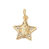 Brass Micro Pave Clear Cubic Zirconia Charms KK-E111-32F-G-1