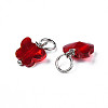 Faceted Transparent Glass Charms GLAA-T024-06I-3