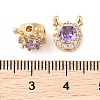 Brass with Cubic Zirconia Beads KK-B090-01G-02-3