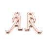 Rose Gold Plated Alloy Letter Pendants X-PALLOY-J718-01RG-A-1