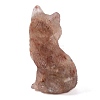 Natural Strawberry Quartz Carved Fox Figurines Statues for Home Office Desktop Feng Shui Ornament G-Q172-14F-2
