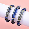 Natural Lapis Lazuli Beads Stretch Bracelets BJEW-T022-04H-4