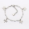 Tarnish Resistant 316 Surgical Stainless Steel Dragonfly Charms Bracelets X-BJEW-J107-40-1
