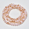 Electroplate Glass Beads Strands EGLA-A034-J4mm-K03-2