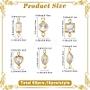60Pcs 6 Styles Brass Clear Cubic Zirconia Connector Charms KK-YW0003-62-3