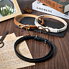 3Pcs 3 Colors Alloy Bowknot PU Leather Chain Belts for Women AJEW-CL0001-14B-3