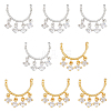 DICOSMETIC 8Pcs 2 Colors Rack Plating Brass Pave Clear Cubic Zirconia Connector Charms KK-DC0003-48-1