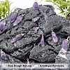 SUPERFINDINGS 30Pcs Raw Rough Natural Amethyst Pendants FIND-FH0004-86-4