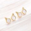 Cat Ear Glasses Brass Micro Pave Clear Cubic Zirconia Stud Earrings KK-D363-17G-4