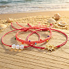 3Pcs Adjustable Glass Bead Nylon Cord Braided Bead Bracelet Sets NA1872-1-3