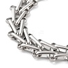 Non-Tarnish 304 Stainless Steel Triangle Link Chain Bracelets for Women BJEW-G712-10P-2