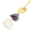 Wire Wrapped Nuggets Natural Amethyst Pendant Decorations LS-HJEW-C008-02C-G-2