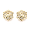 Brass Micro Pave Clear Cubic Zirconia Bead Caps KK-Q071-13G-02-1