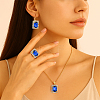 4 Colors Rectangle Rhinestone Jewerly Set SJEW-HY0001-12-5