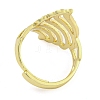 Hollow Geometry Brass Open Cuff Ring for Women RJEW-Z046-01G-3