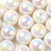 UV Plating Rainbow Iridescent Acrylic Beads PACR-E001-04I-1