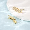 Brass Pave Cubic Zirconia Stud Crawler Earrings KK-CBAA351-11G-2