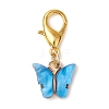 10Pcs 5 Colors Alloy Acrylic Butterfly Pendant Decorations HJEW-JM02874-4