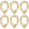 6Pcs Rack Plating Brass Spring Gate Rings KK-SC0006-48G-01-1
