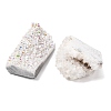 Electroplated Natural Druzy Quartz Crystal Cluster Ornaments RABO-PW0001-179A-4