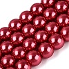 Baking Paint Pearlized Glass Pearl Round Bead Strands HY-Q330-8mm-51-1