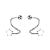 S925 Silver S-shaped Earrings Cuff Earrings AV9909-2-1