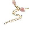 Natural Strawberry Quartz Beads Anklets Set for Girl Women AJEW-AN00450-03-11