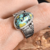 Fashionable Alloy & Turquoise Finger Rings FS-WGDFDBB-01-2