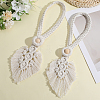 2Pcs Handmade Macrame Leaf Curtain Tiebacks AJEW-CN0003-65A-3