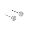 Anti-Tarnish Rhodium Plated 999 Sterling Silver Texture Round Stud Earrings for Women EJEW-S215-08P-1