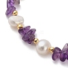 Natural Amethyst Chip Beaded Bracelets for Women BJEW-F478-02D-2