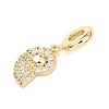 Brass Micro Pave Clear Cubic Zirconia Sea Animal European Dangle Charms LS-KK-B159-04G-03-2