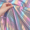 Colorful Stripe Polyester Bronzing Fabric DIY-WH0028-05-3