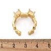 Brass Micro Pave Clear Cubic Zirconia Cuff Finger Rings RJEW-C120-07G-5