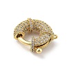 Brass Micro Pave Clear Cubic Zirconia Spring Ring Clasps KK-L228-42G-2