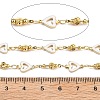 Brass Heart Link Chains KK-D368-03G-D-2