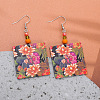 Acrylic & Glass Dangle Earrings FS-WG5F1EE-01-4