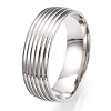201 Stainless Steel Grooved Finger Ring Settings STAS-WH0047-02S-2