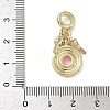 Brass Micro Pave Clear Cubic Zirconia European Dangle Charms KK-K368-27G-3