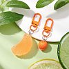 Resin Orange Pendant Decorations HJEW-JM02546-1