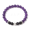 5Pcs Natural Gemstone Stretch Bracelets Sets BJEW-JB10956-3