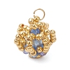 Glass Seed Beaded Crown Pendants PALLOY-MZ01042-02-1