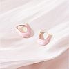 Enamel Arch Hoop Earrings JE1109B-3