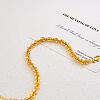 Vintage 3D Flower Brass Link Chain Anklets for Women QW1103-3