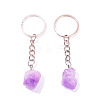 Raw Rough Natural Amethyst Cluster Keychains FIND-PW0017-08-1